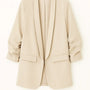 Blazer oversize con collo sciallato e arriccio fondo manica Unica by Dorabella Sabbia-Taglia-Unica-Curvy-fino-alla-54