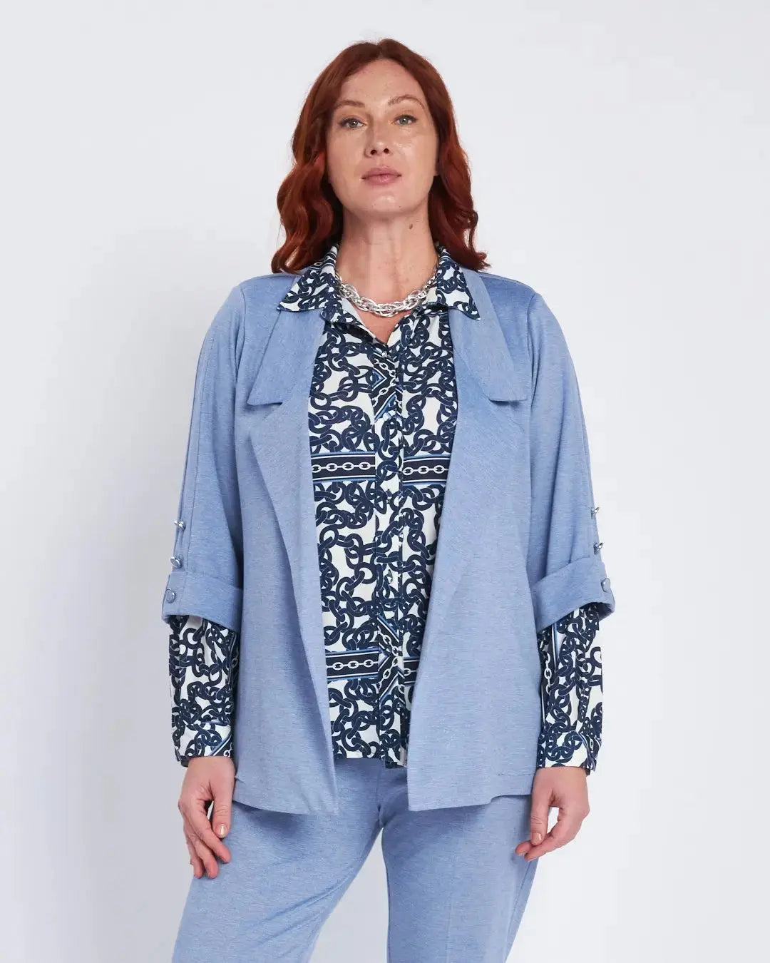 Blazer sfiancato con rever senza bottoni DENIM DORABELLA PIU' 49