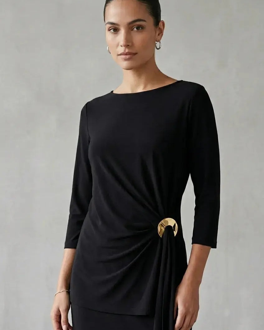 Blusa Ity con accessorio metallico DORABELLA