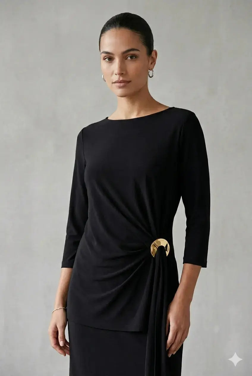Blusa Ity con accessorio metallico DORABELLA