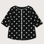 Blusa a pois a mezze maniche con piping a contrasto frontale DORABELLA PIU' 47-56-IT