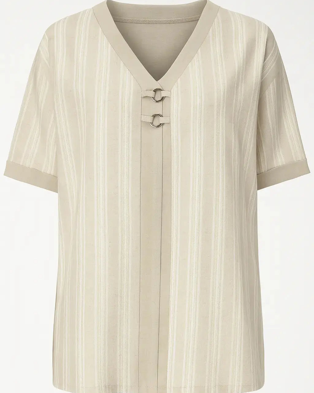 Blusa  a scollo a v  in misto lino e viscosa con trama lurex DORABELLA PIU'