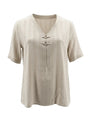 Blusa  a scollo a v  in misto lino e viscosa con trama lurex DORABELLA PIU'