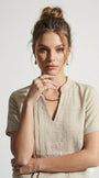 Blusa bi-materiale DORABELLA
