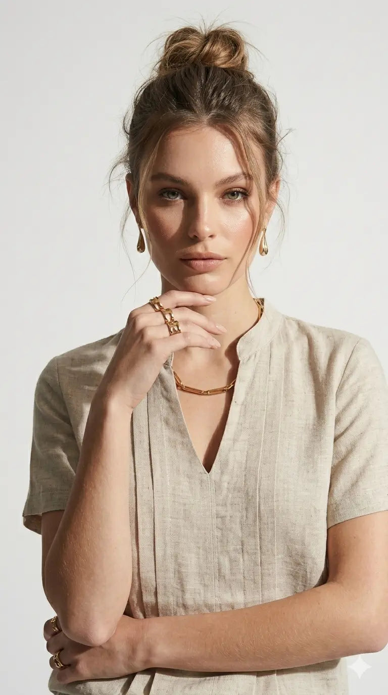 Blusa bi-materiale DORABELLA