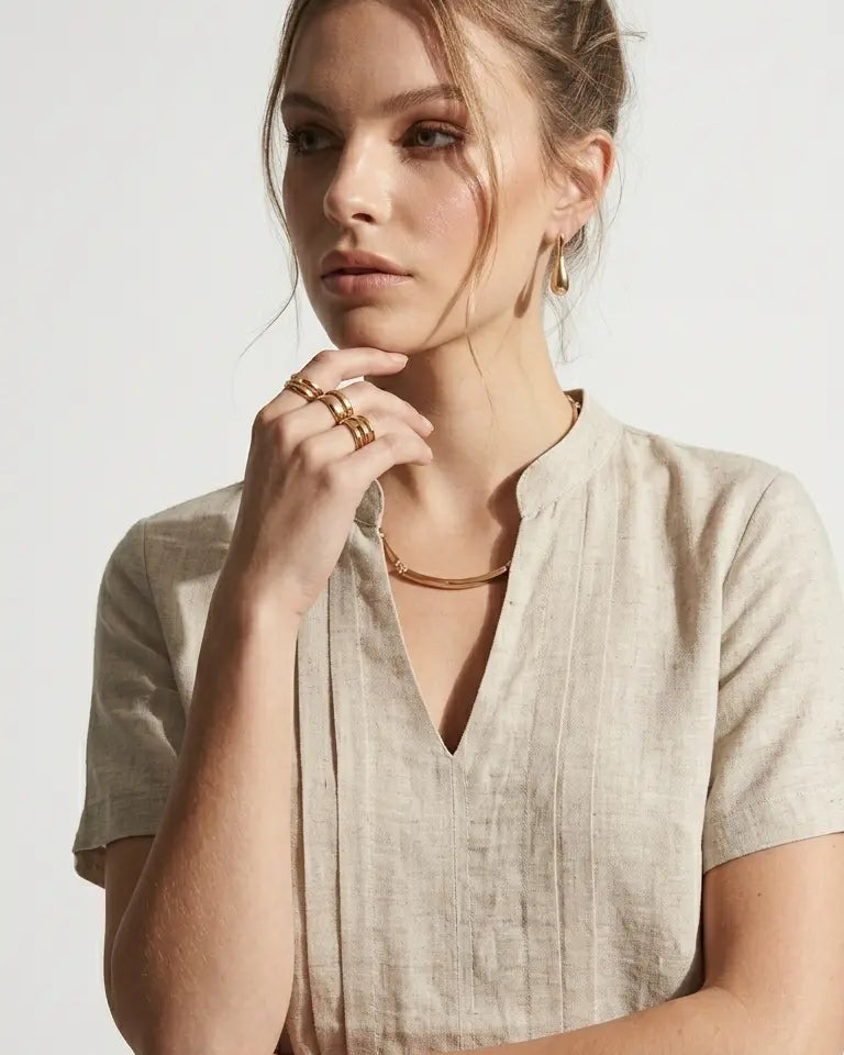Blusa bi-materiale DORABELLA