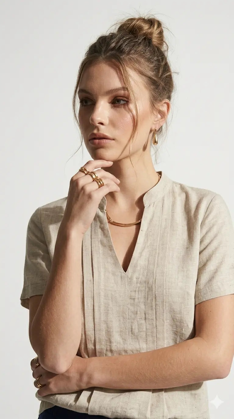 Blusa bi-materiale DORABELLA