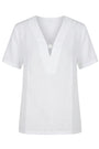 Blusa bi-materiale in Lino DORABELLA