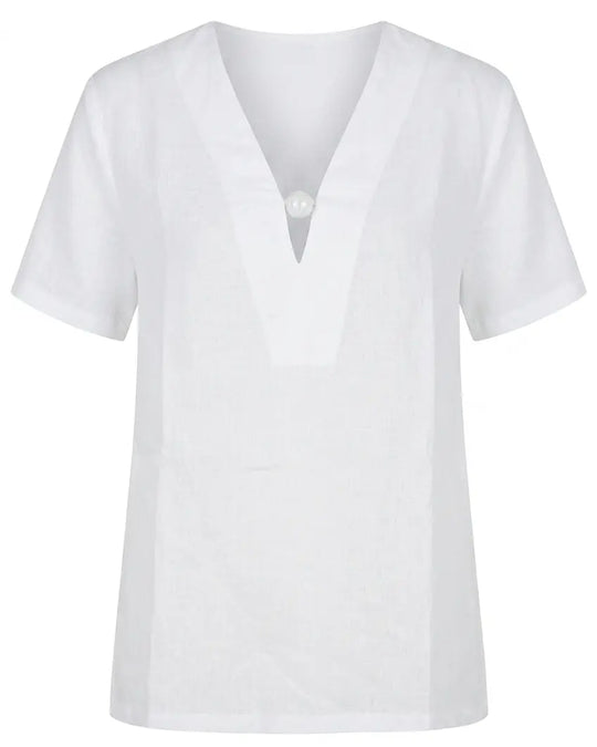 Blusa bi-materiale in Lino DORABELLA