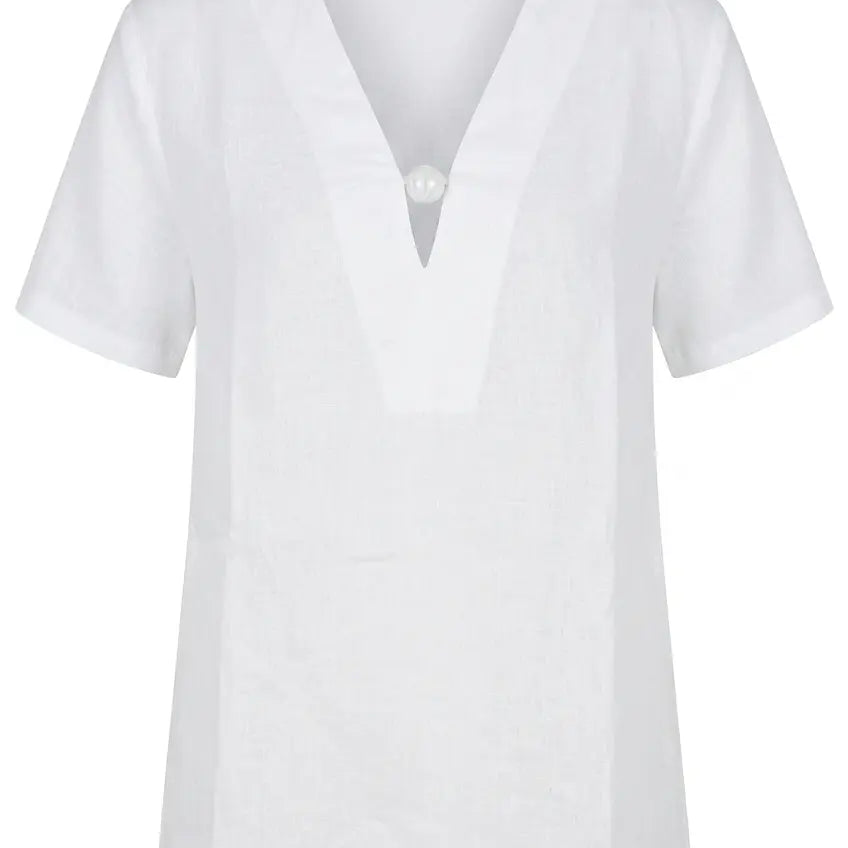 Blusa bi-materiale in Lino DORABELLA