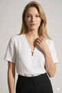 Blusa bi-materiale in Lino DORABELLA