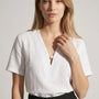 Blusa bi-materiale in Lino DORABELLA