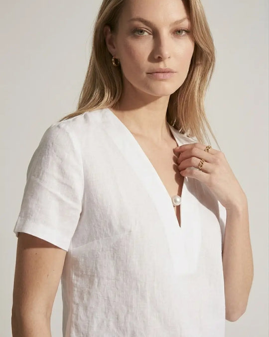 Blusa bi-materiale in Lino DORABELLA