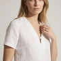 Blusa bi-materiale in Lino DORABELLA