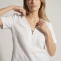 Blusa bi-materiale in Lino DORABELLA