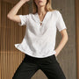 Blusa bi-materiale in Lino DORABELLA
