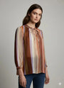 Blusa bi-materiale stampata DORABELLA