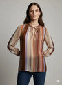 Blusa bi-materiale stampata DORABELLA