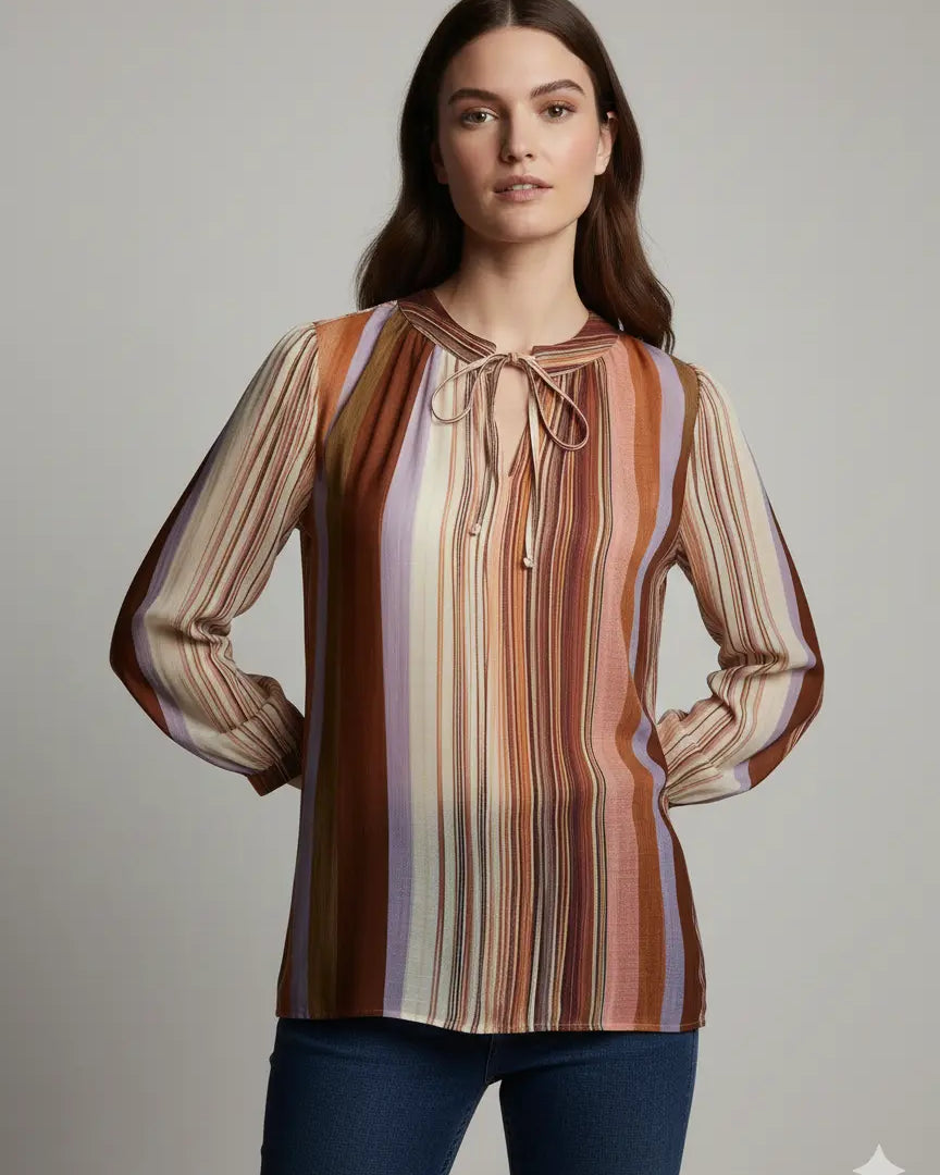 Blusa bi-materiale stampata DORABELLA