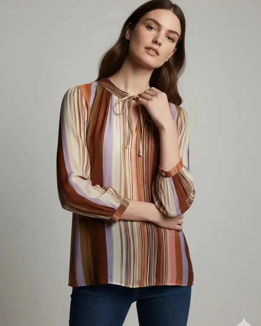 Blusa bi-materiale stampata DORABELLA