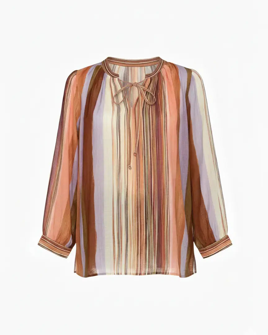 Blusa bi-materiale stampata DORABELLA