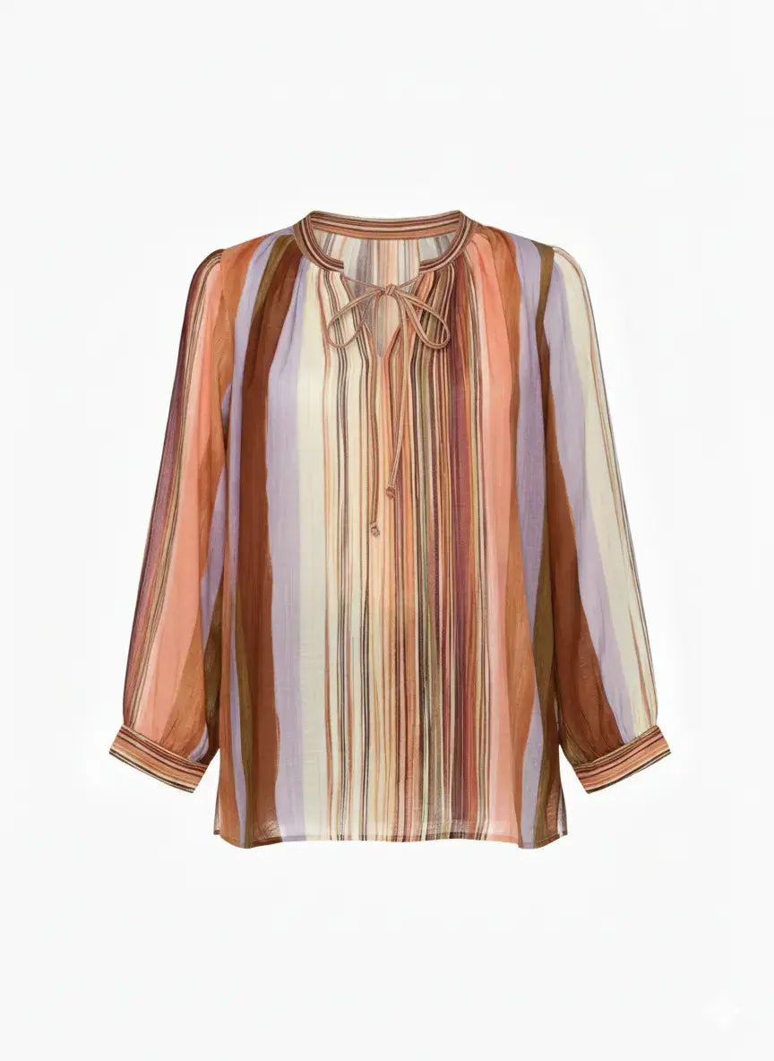 Blusa bi-materiale stampata DORABELLA