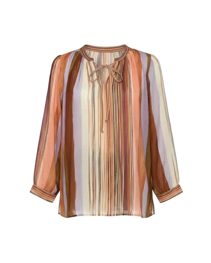 Blusa bi-materiale stampata DORABELLA