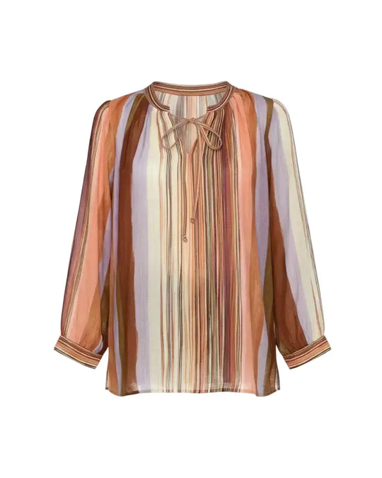 Blusa bi-materiale stampata DORABELLA