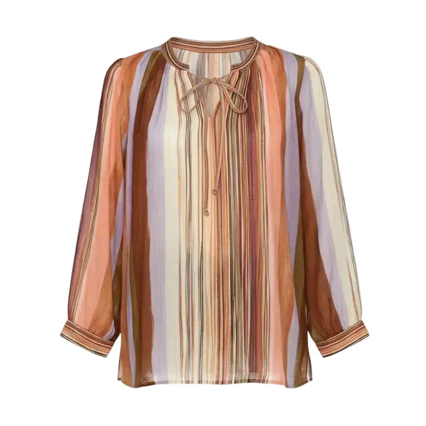 Blusa bi-materiale stampata DORABELLA