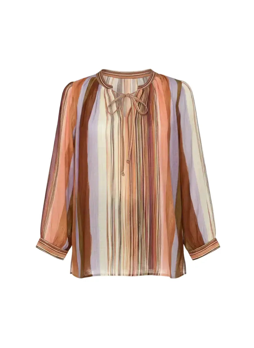 Blusa bi-materiale stampata DORABELLA