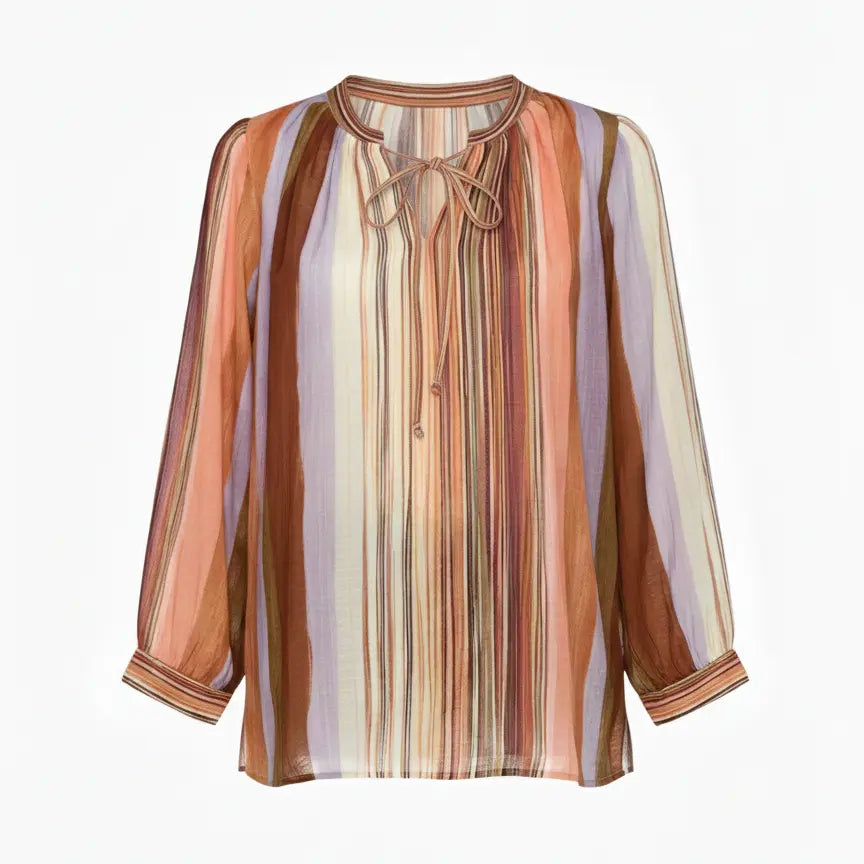 Blusa bi-materiale stampata DORABELLA