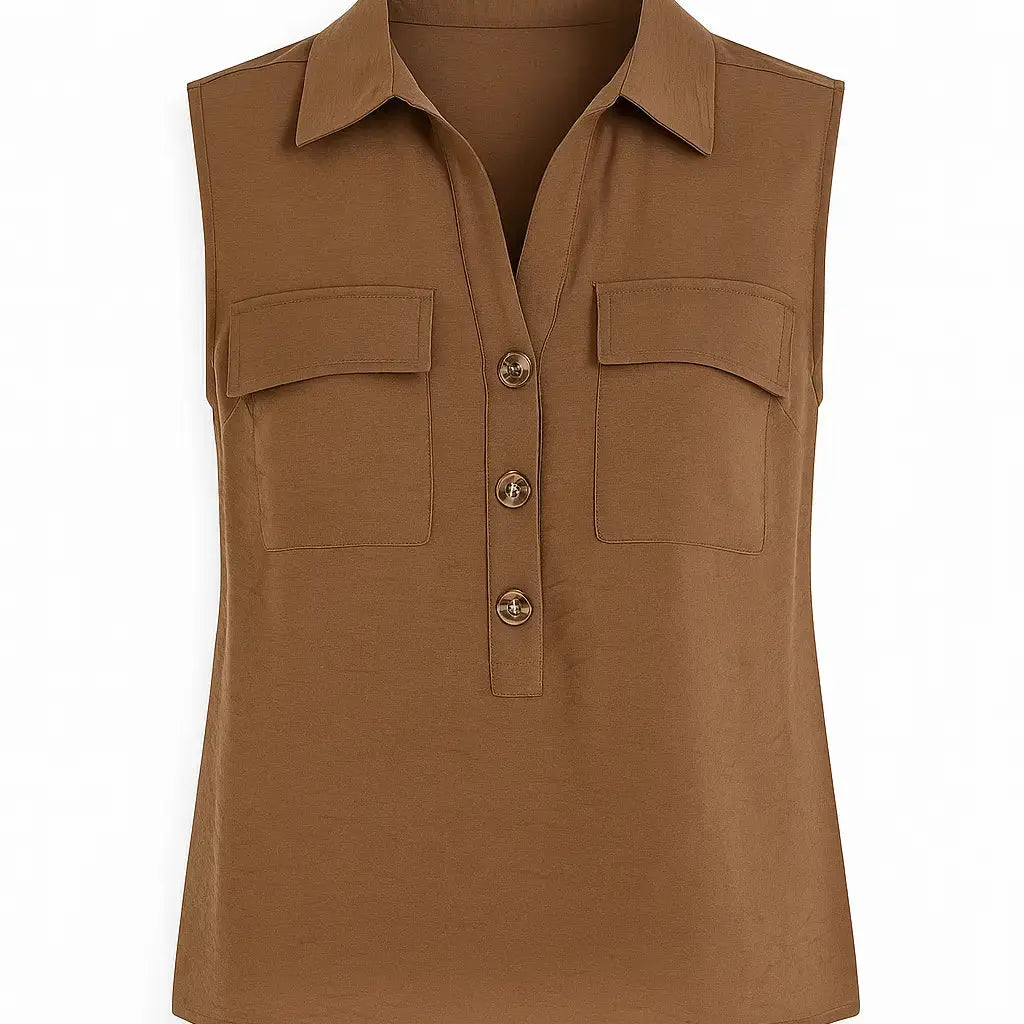 Blusa con abbottonatura polo e colletto in fluido bollito Unica by Dorabella