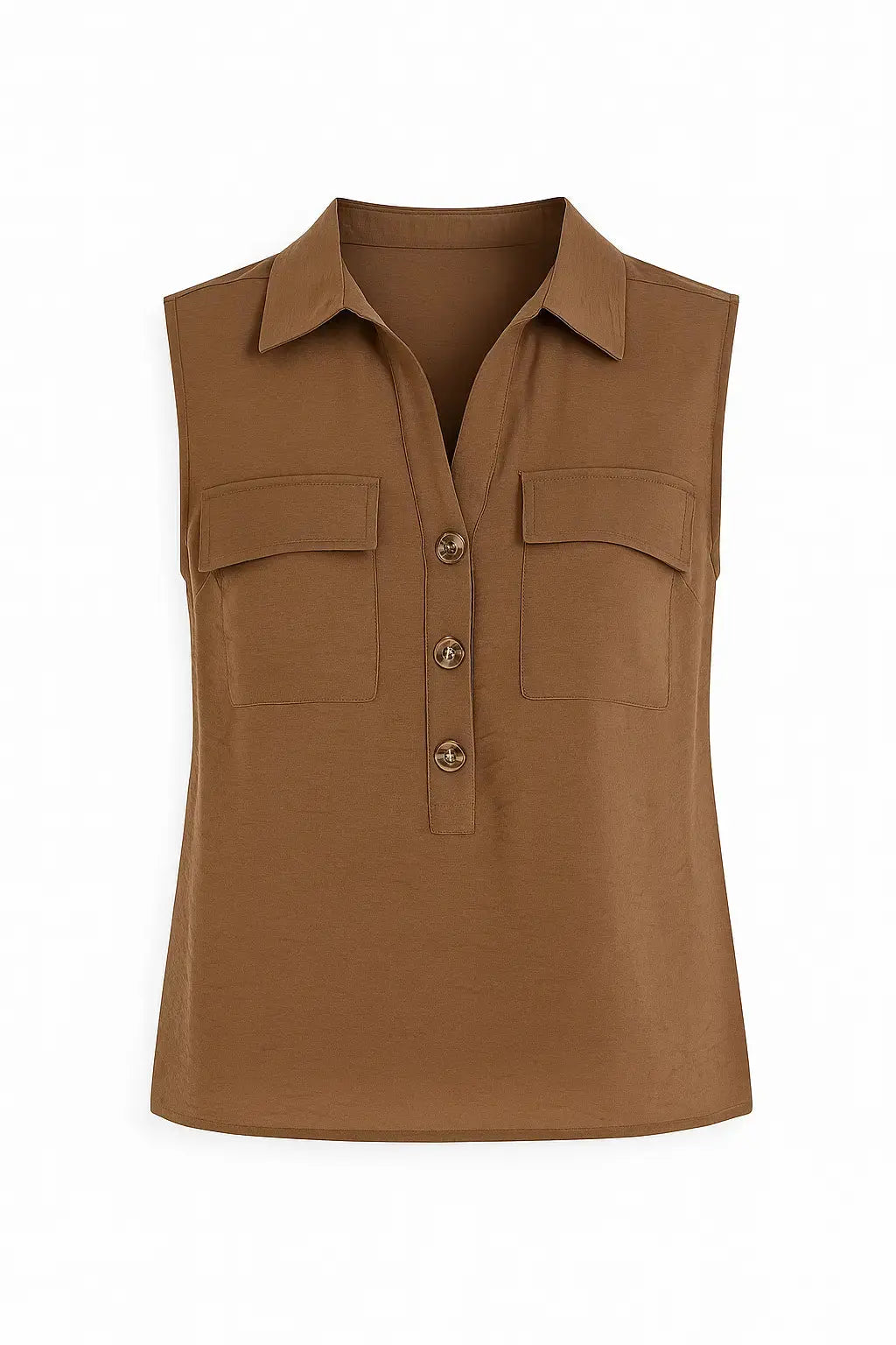 Blusa con abbottonatura polo e colletto in fluido bollito Unica by Dorabella