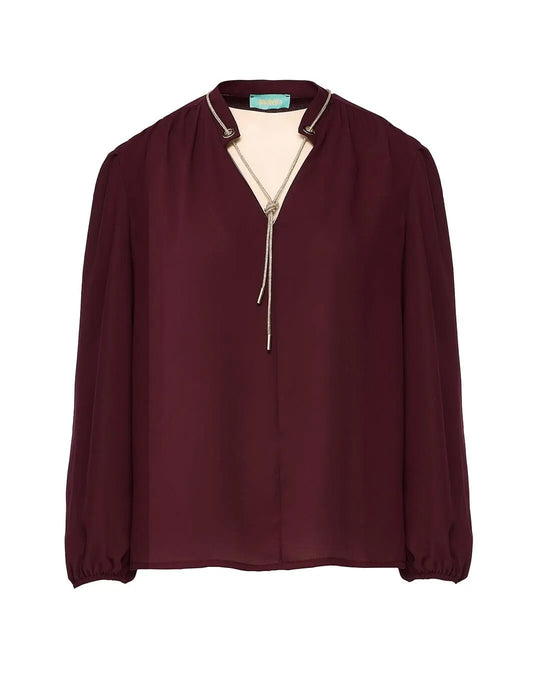 Blusa con accessorio gioiello allo scollo MALVA DORABELLA