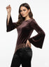 Blusa con bordo in pizzo asimmetrico IRONICA