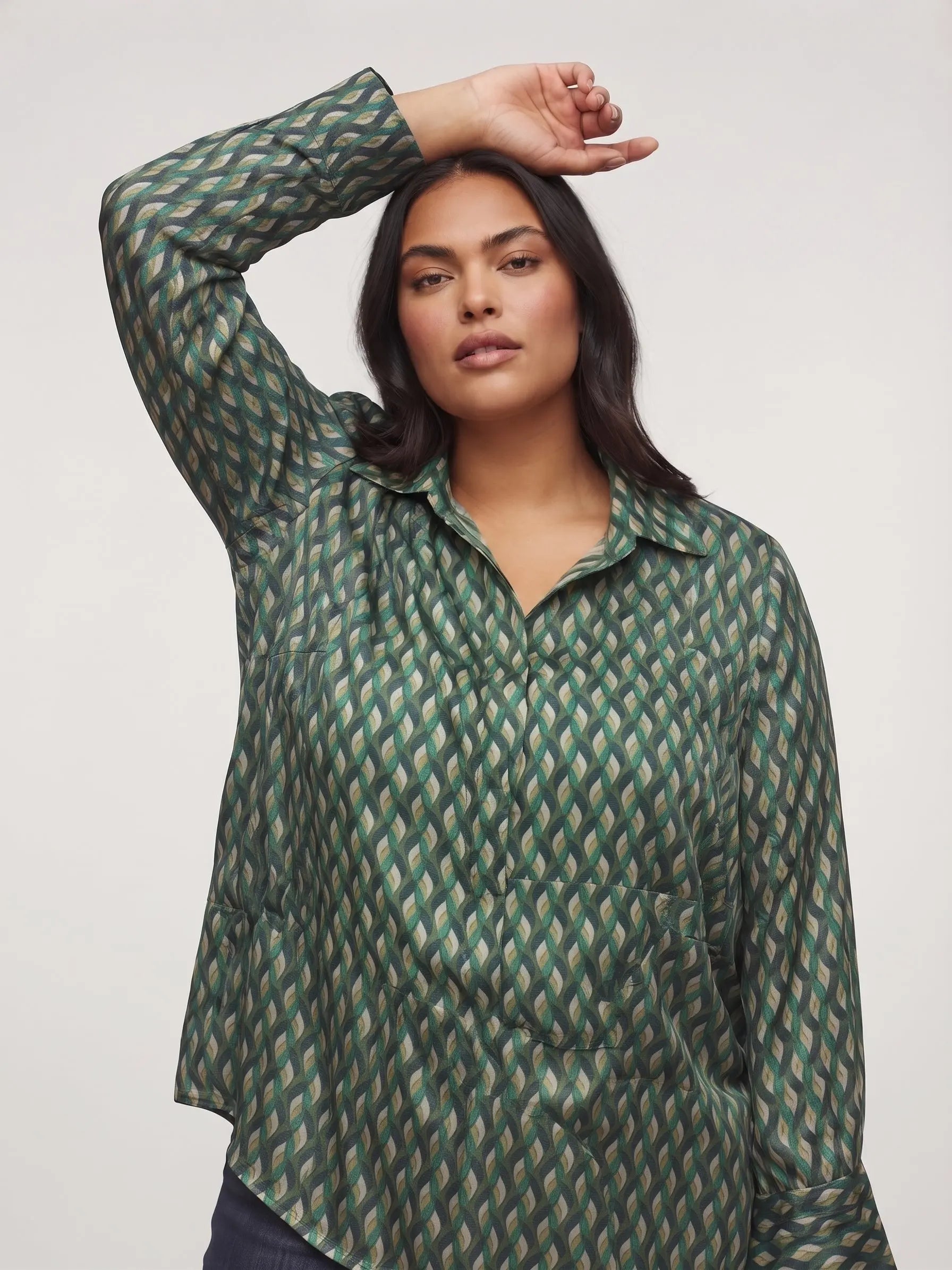 Blusa con collo camicia DORABELLA PIU'