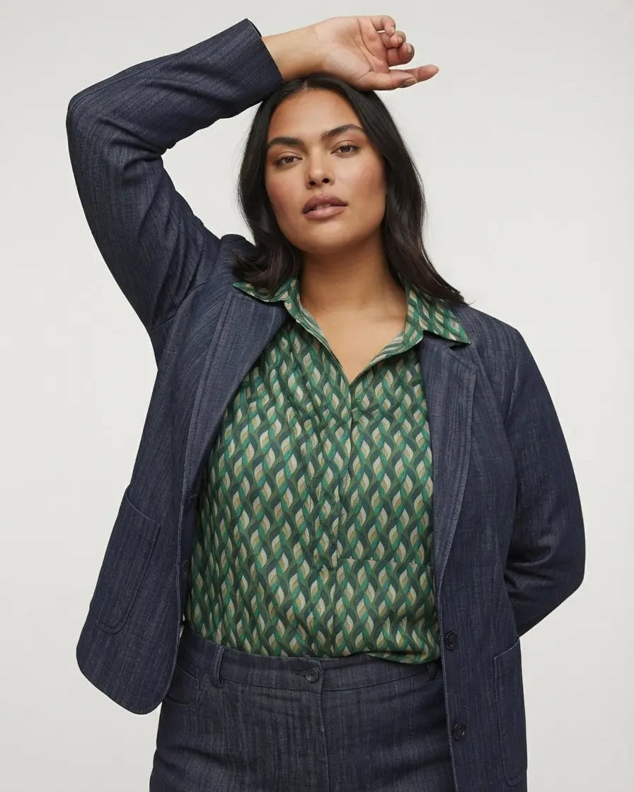 Blusa con collo camicia DORABELLA PIU'
