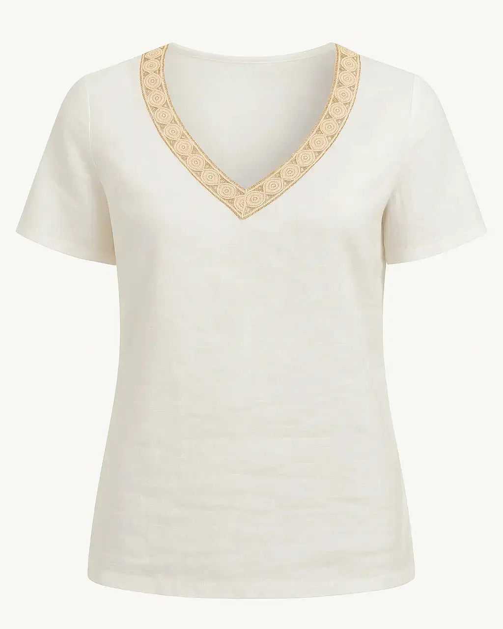 Blusa con con passamaneria e scollo a V a mezze maniche DORABELLA XXL