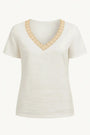 Blusa con con passamaneria e scollo a V a mezze maniche DORABELLA XXL