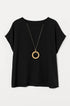 Blusa con fondo sorriso e collana accessorio Unica by Dorabella Nero-Taglia-Unica-Curvy-fino-alla-54