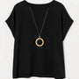 Blusa con fondo sorriso e collana accessorio Unica by Dorabella Nero-Taglia-Unica-Curvy-fino-alla-54