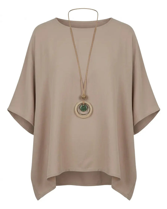 Blusa con fondo sorriso e collana accessorio Unica by Dorabella