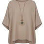 Blusa con fondo sorriso e collana accessorio Unica by Dorabella