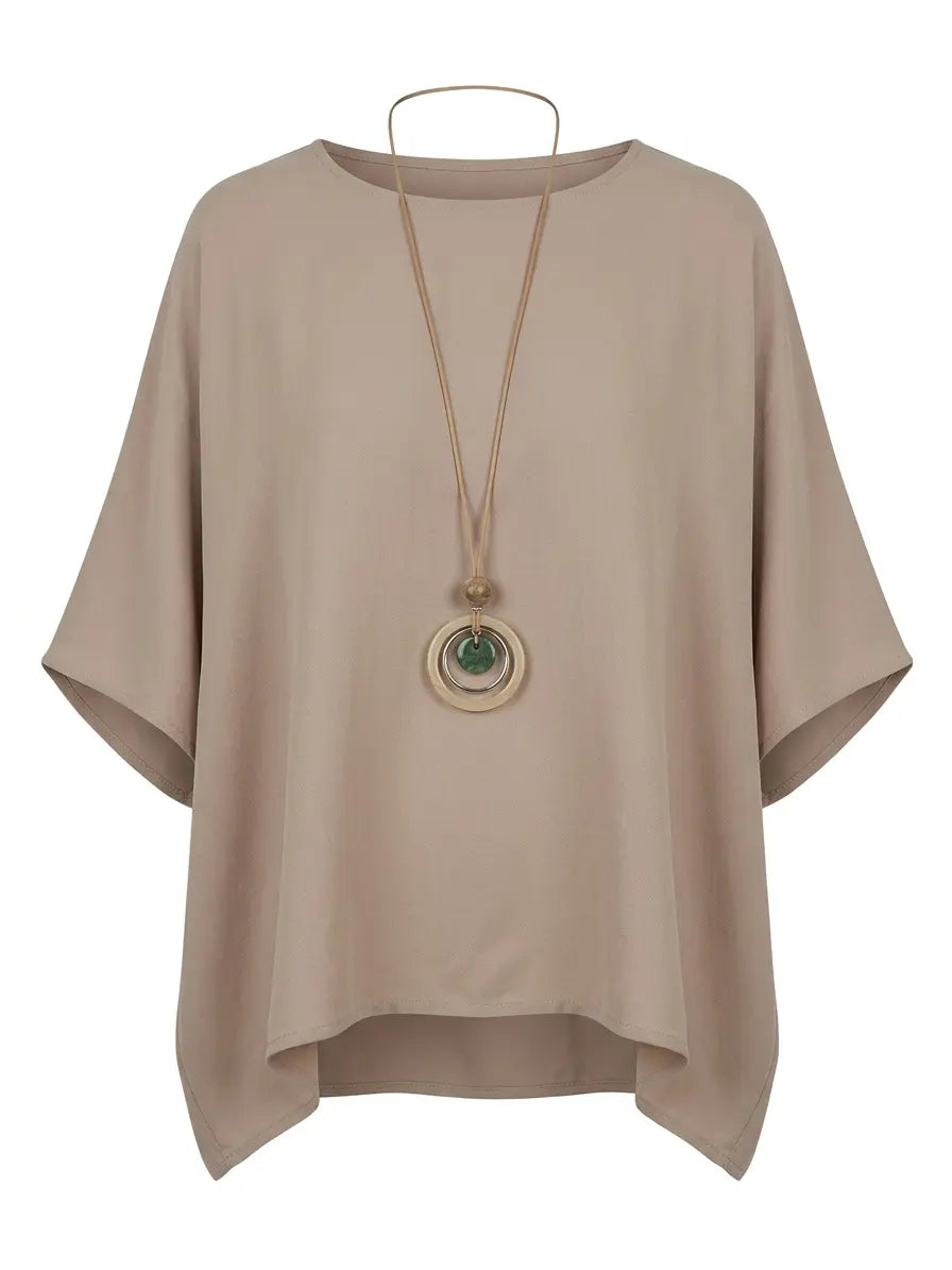 Blusa con fondo sorriso e collana accessorio Unica by Dorabella