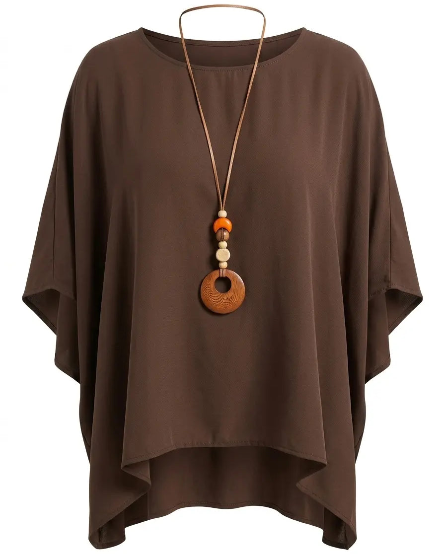 Blusa con fondo sorriso e collana accessorio Unica by Dorabella