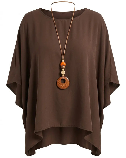 Blusa con fondo sorriso e collana accessorio Unica by Dorabella