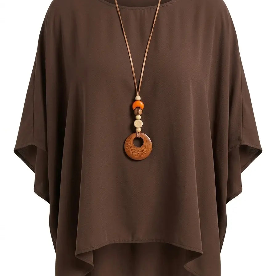 Blusa con fondo sorriso e collana accessorio Unica by Dorabella