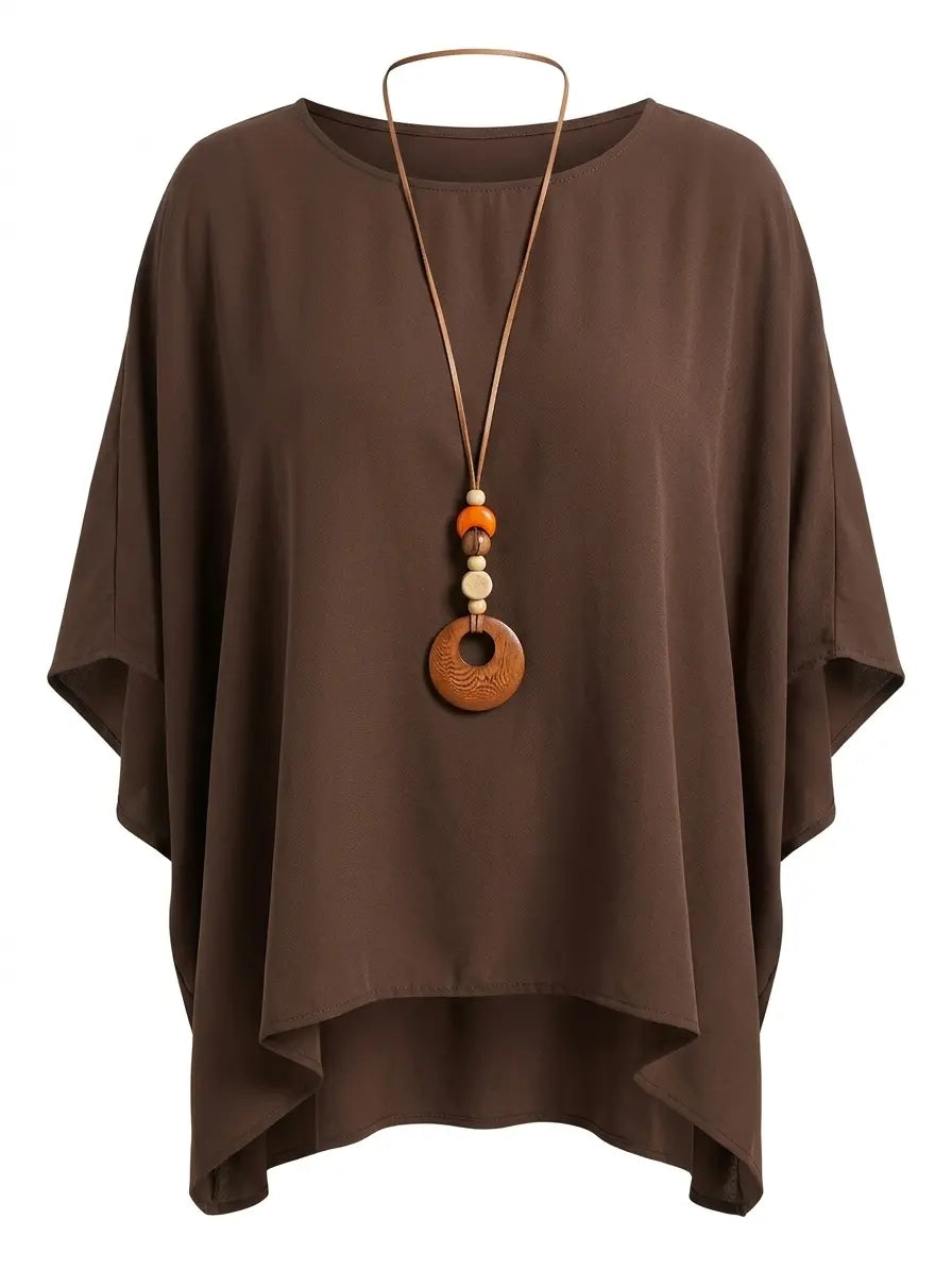 Blusa con fondo sorriso e collana accessorio Unica by Dorabella