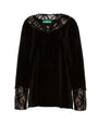 Blusa con inserti in pizzo ricamato NERO DORABELLA
