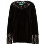 Blusa con inserti in pizzo ricamato NERO DORABELLA